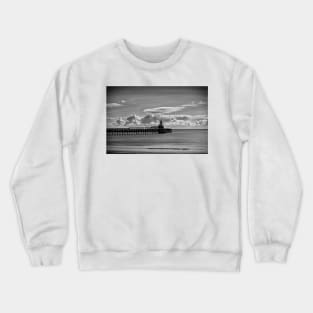 The piers at Blyth in Northumberland Crewneck Sweatshirt